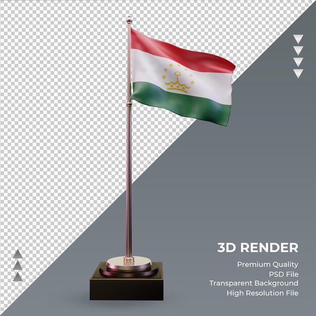 3d-flagge tadschikistan rendering vorderansicht