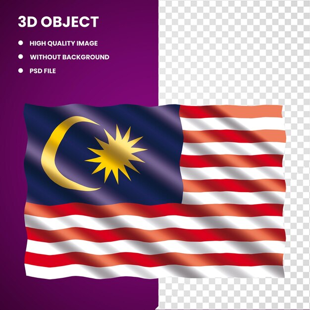 PSD 3d flagge von malaysia