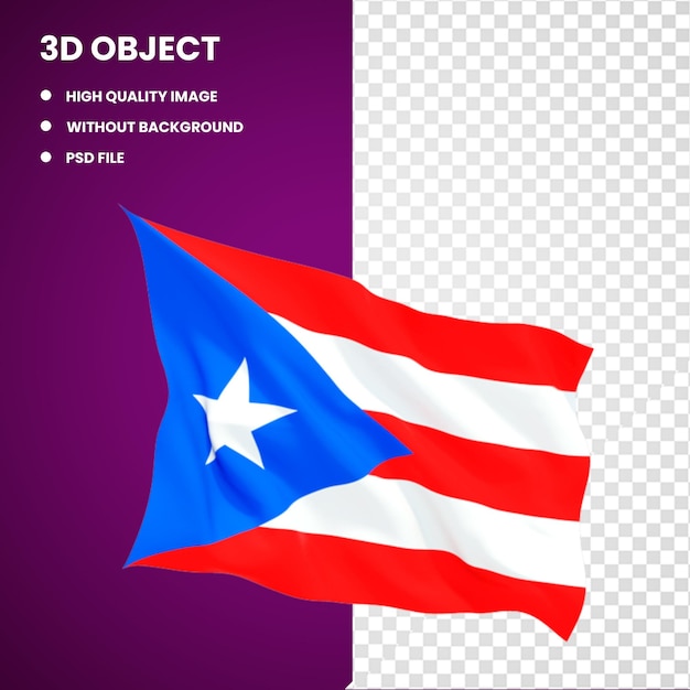 PSD 3d-flagge von puerto rico