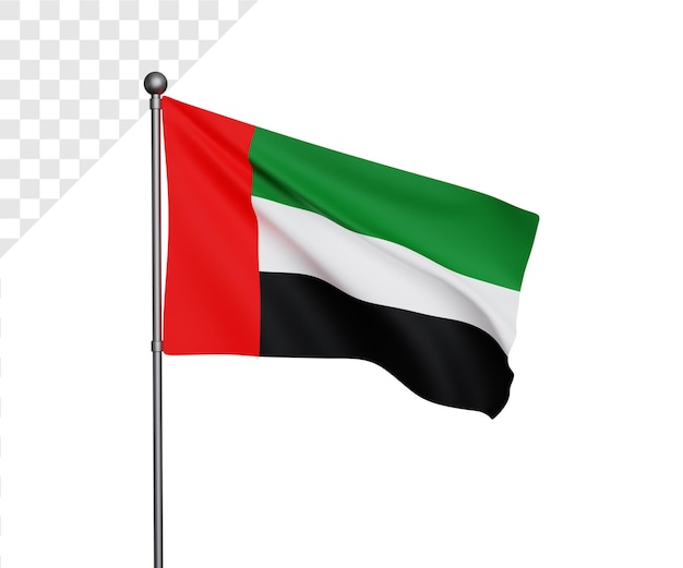 PSD 3d-flaggenillustration der vereinigten arabischen emirate