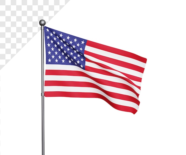 3D-Flaggenillustration der Vereinigten Staaten von Amerika