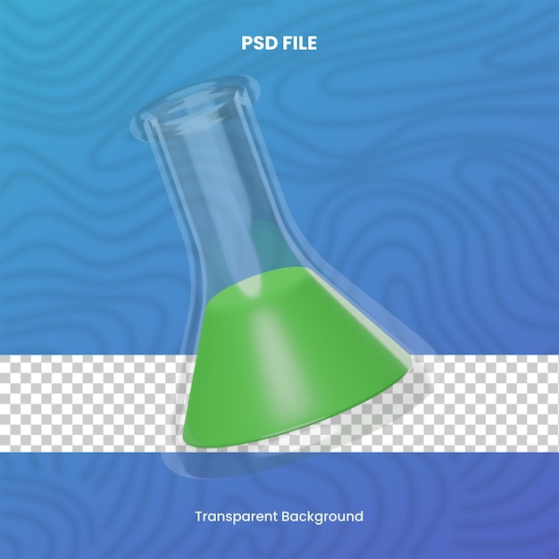 PSD 3d-flasche mit durchsichtigem hintergrund, hochwertige darstellung