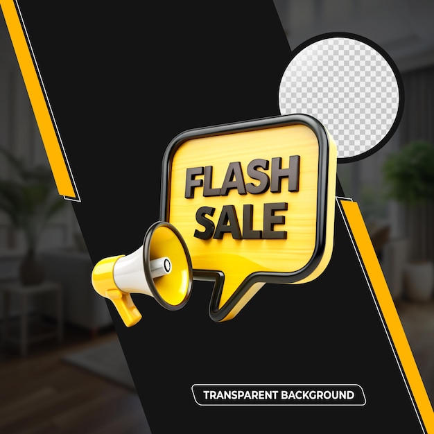 3D-Flash-Verkauf png isoliert auf durchsichtigem Hintergrund