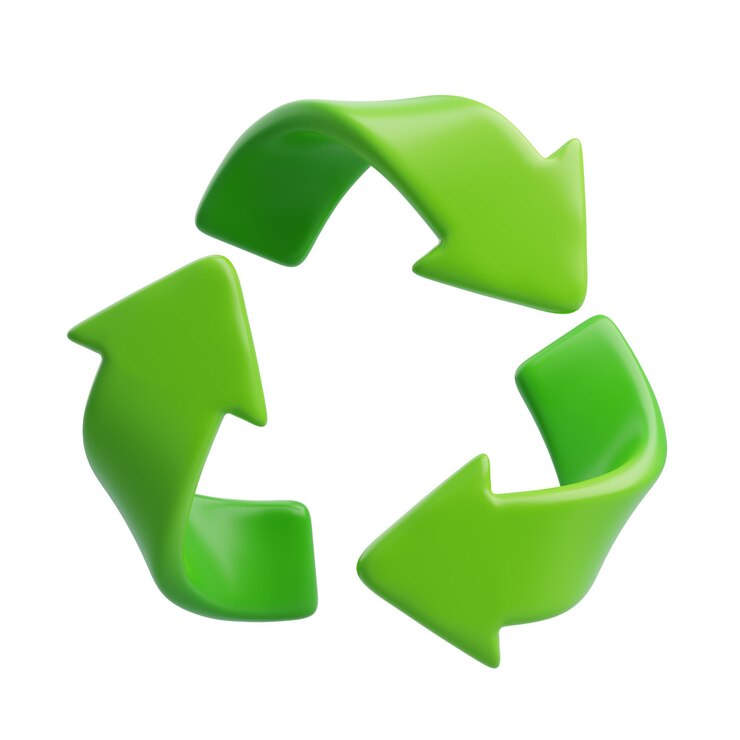 PSD 3d flechas verdes reciclar día de la tierra día del medio ambiente concepto de ecología