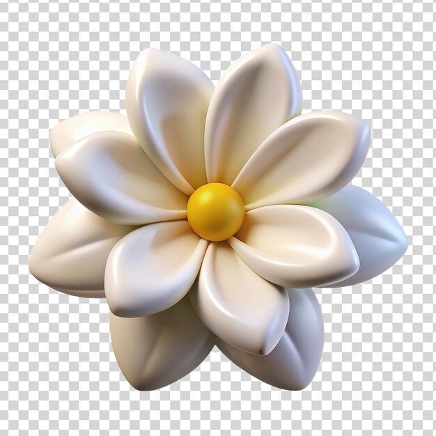 PSD 3d fleur blanche isolée sur un fond transparent