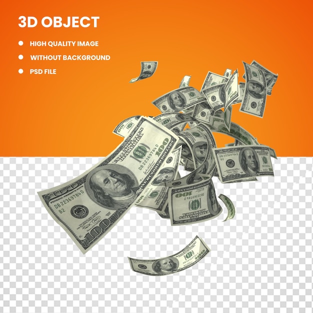 3D fliegende hundert Dollar