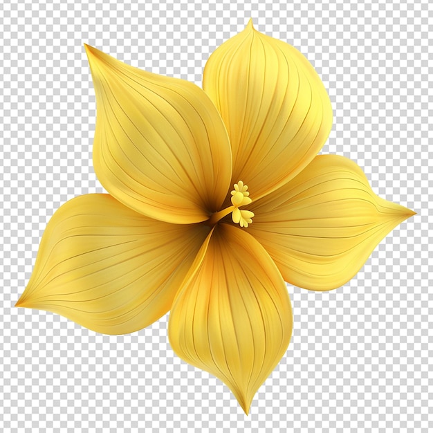3d flor amarela png isolada em fundo transparente