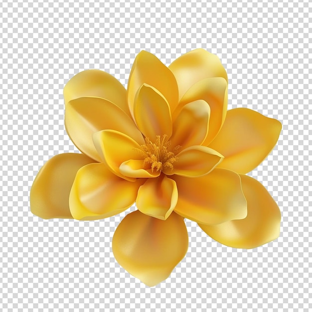 3d flor amarela png isolada em fundo transparente