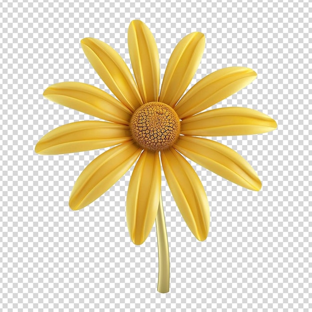 3d flor amarilla png aislada en un fondo transparente