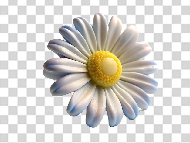 PSD 3d flor blanca en png