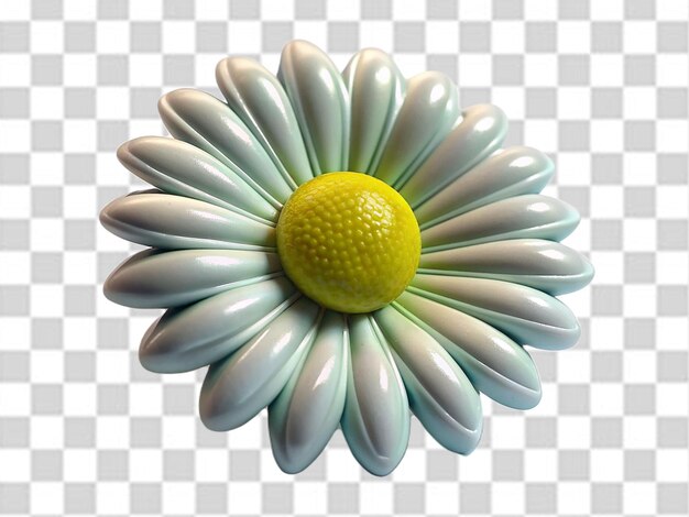 PSD 3d flor blanca en png