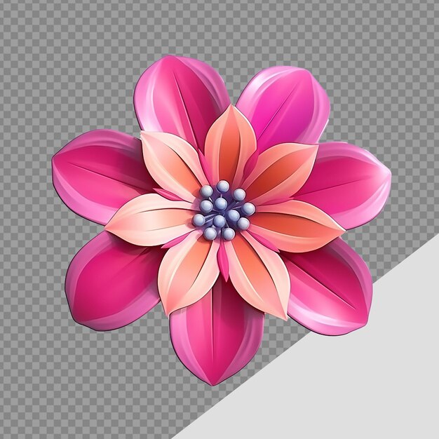 PSD 3d flor png aislada en un fondo transparente