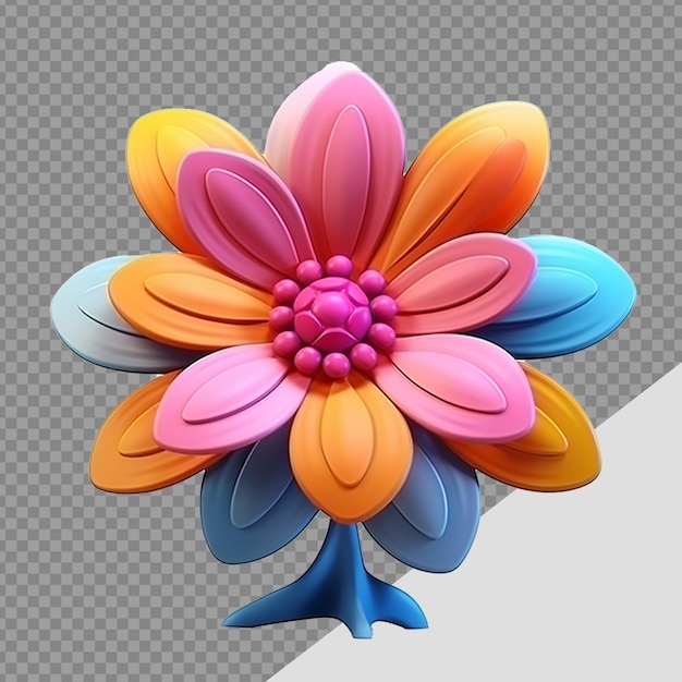 PSD 3d flor png aislada en un fondo transparente