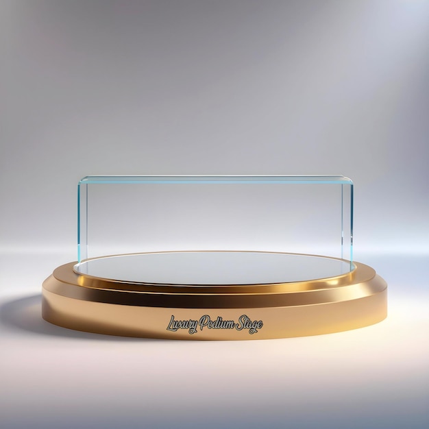 3D-Flüssig-Golden-Kristall-Glas-Produkt-Anzeige geschützte Stand für hochwertige Produkte Podium-Mockup.