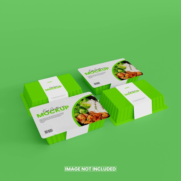 3d foil food box mockup