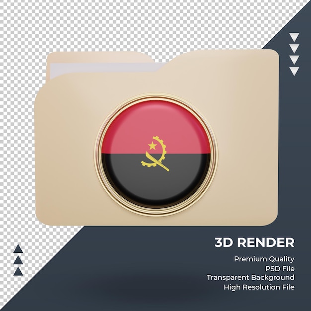 3d folder angola renderização vista frontal