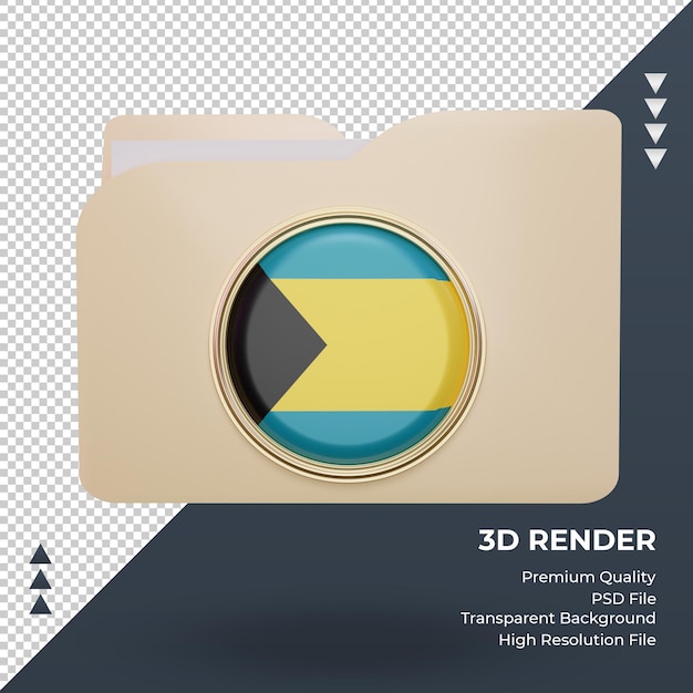 3d folder Bahamas flag rendering front view