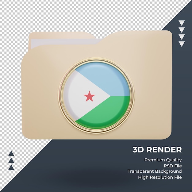 3d folder Djibouti flag rendering front view