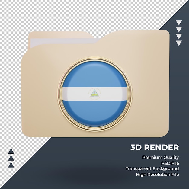 3d folder Nicaragua flag rendering front view