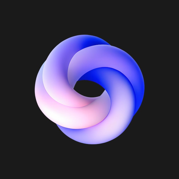 3d forme liquide tordue abstraite colorée