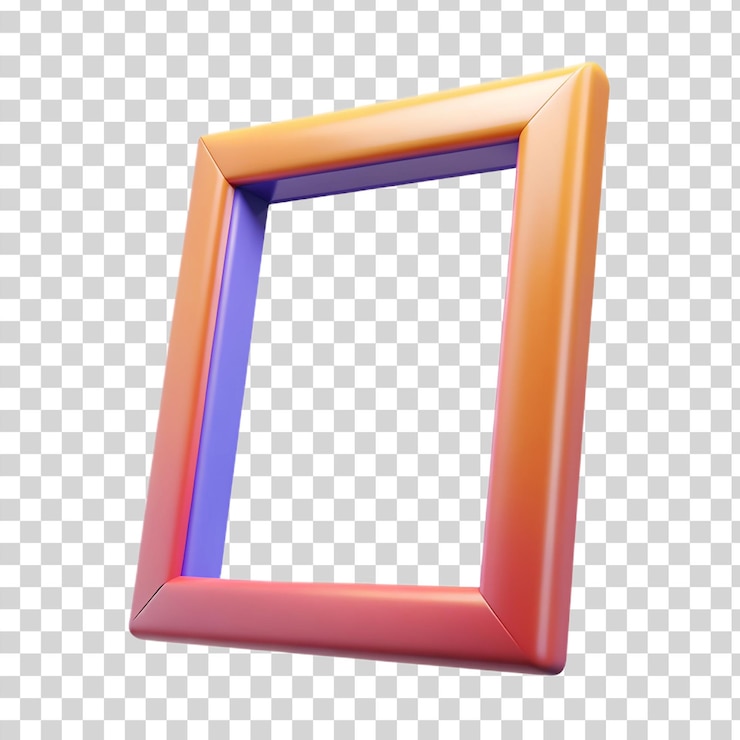 PSD 3d fotogramma vuoto isolato su sfondo trasparente