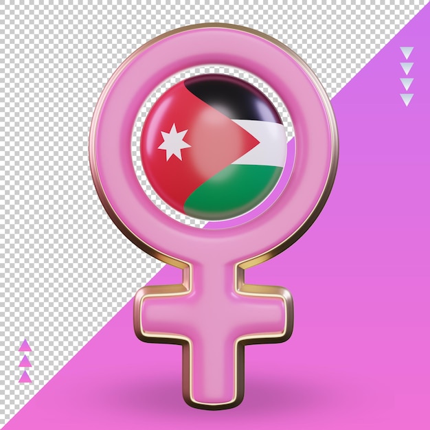 3d-frauentag-symbol jordanien-flagge, die vorderansicht wiedergibt