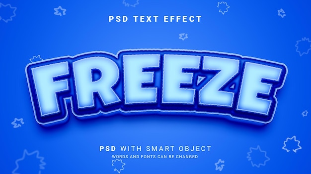 3d freeze editable text effect