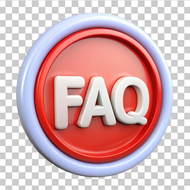 3D Frequently Asked Questions FAQ icon isolated on transparent background