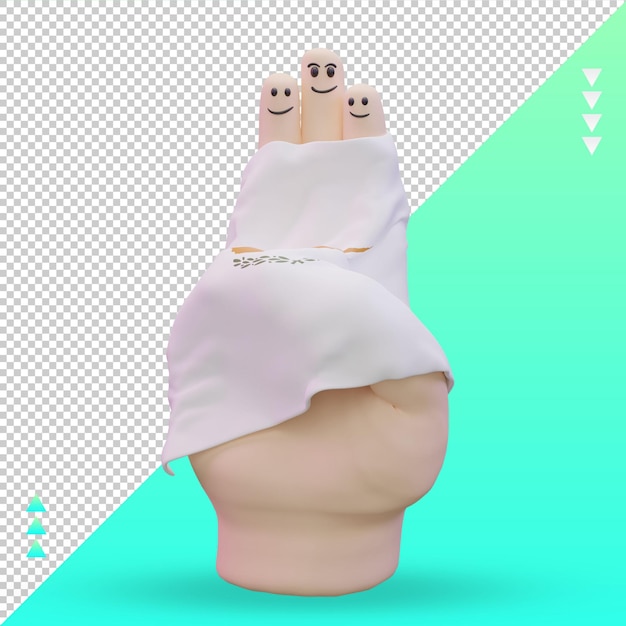 3D-Freundschaftstag Finger Zypern-Flagge, die Vorderansicht wiedergibt