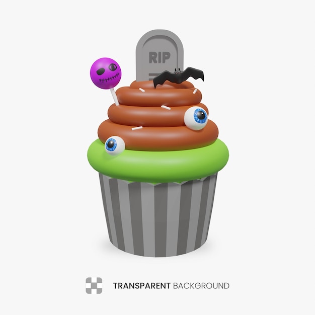 PSD 3d-friedhof-halloween-cupcake