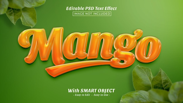 3d frischer mango-texteffekt editierbarer textstil