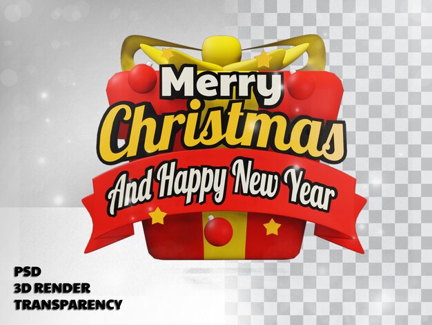 3D FROHE WEIHNACHTEN DESIGN MIT TRANSPARENZ HINTERGRUND