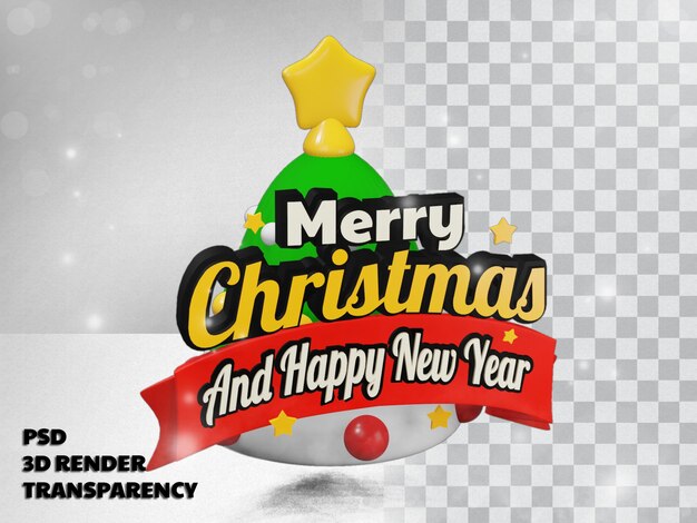 3d frohe weihnachten design mit transparenz hintergrund