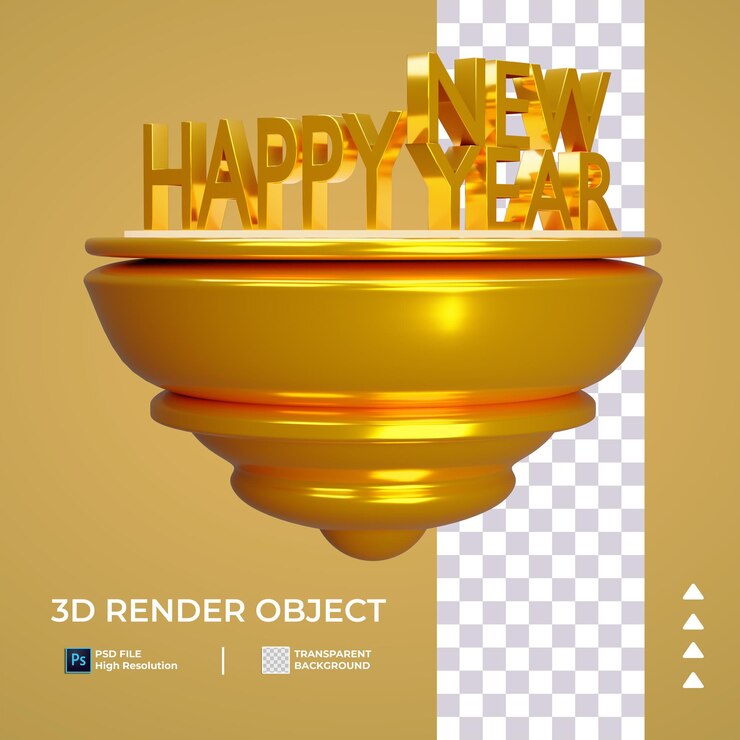 PSD 3d-frohes neues jahr-gruß-symbol