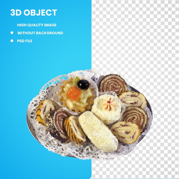 3d Fruchtkuchen Essen Muffin Schweizer Rollen Süßigkeiten