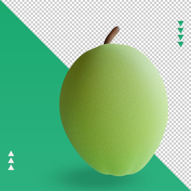 3D-Früchte Guava-Rendering der linken Ansicht