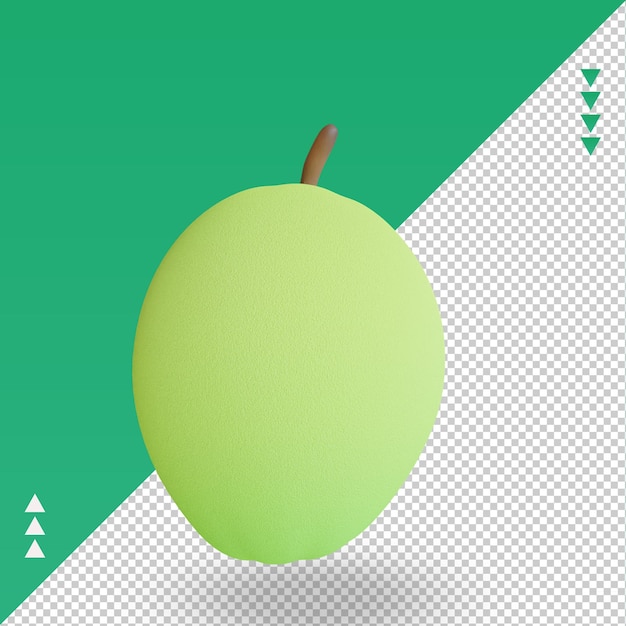 3D-Früchte Guave, die die rechte Ansicht wiedergibt