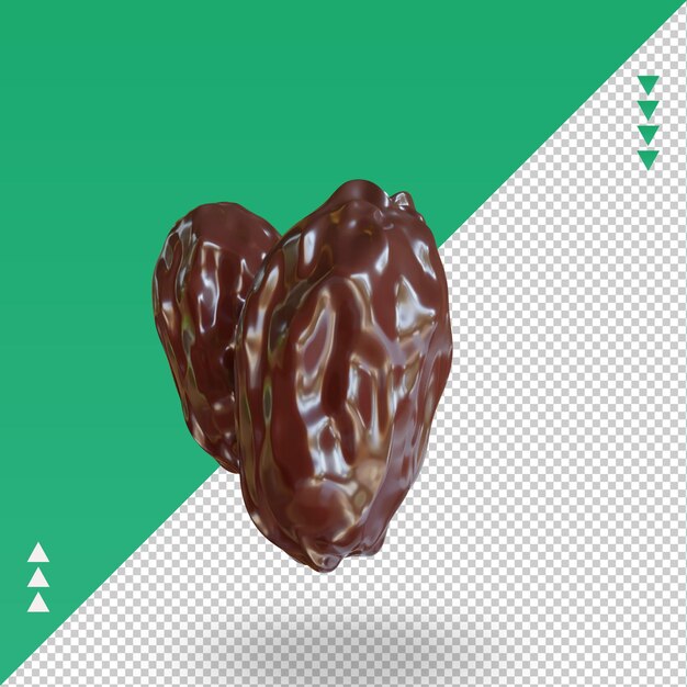 PSD 3d fruits dates rendu des fruits vue droite