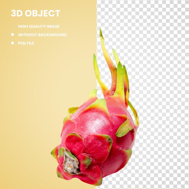 PSD 3d fruta del dragón rojo y jugo fruta de pitaya y pitaya o fruta del dragón y alimentos y alimentos naturales