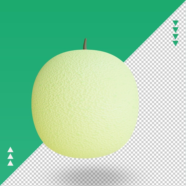 3d frutas cantaloupe renderizando a vista direita