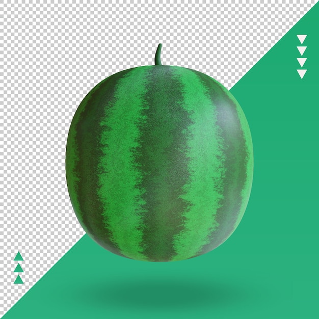 PSD 3d frutas melancia renderização vista frontal