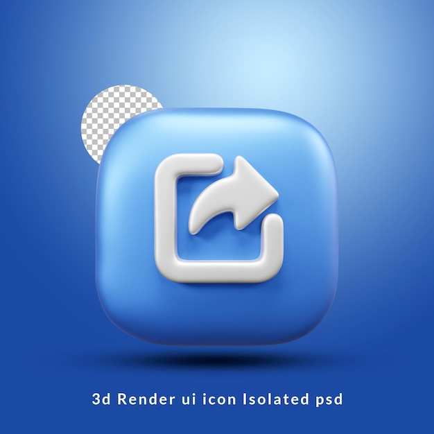 3d fuera compartir icono de interfaz de usuario aislado
