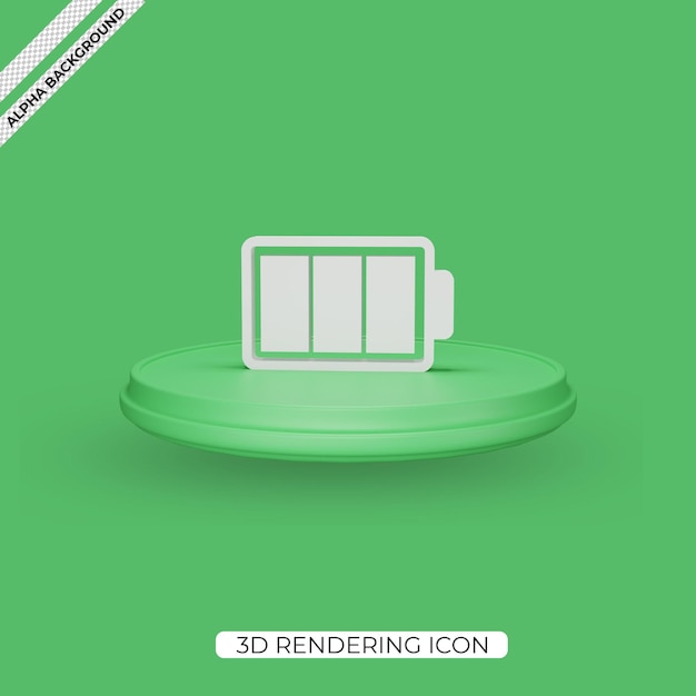 3D Full Battery Charger Render Icon Design