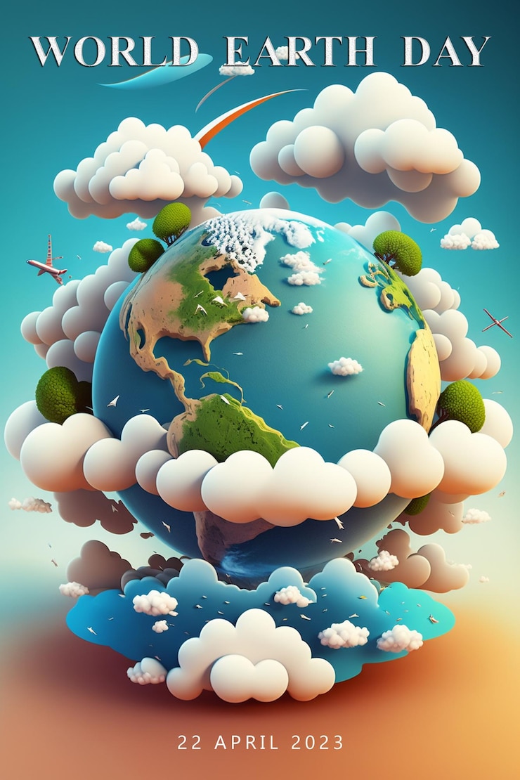 PSD 3d fumetto ultra realistico illustrazione del pianeta terra circondato da nuvole ai generativa
