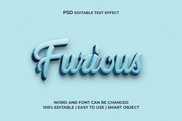 3D Furious Text Effect for Social Media and Advertising