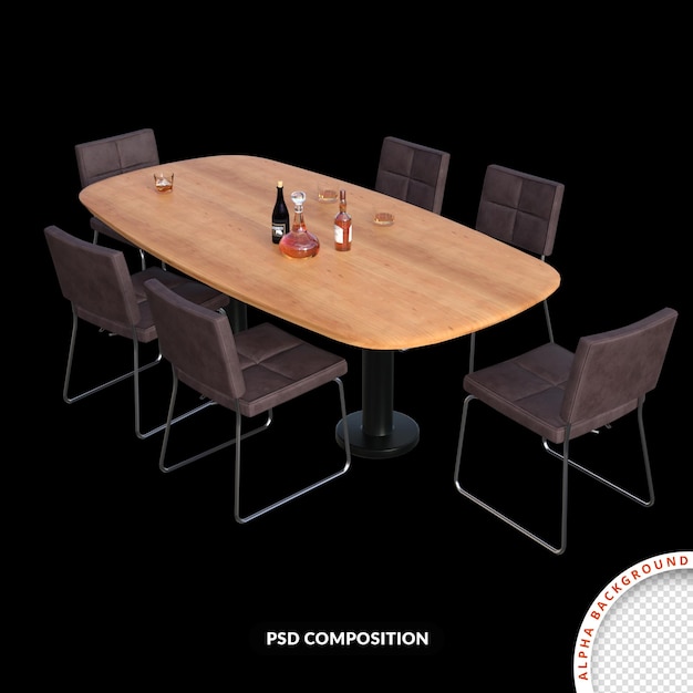 3d furniture isolated premium psd