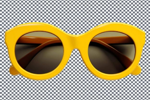 PSD 3d gafas de sol amarillas con fondo transparente aislado