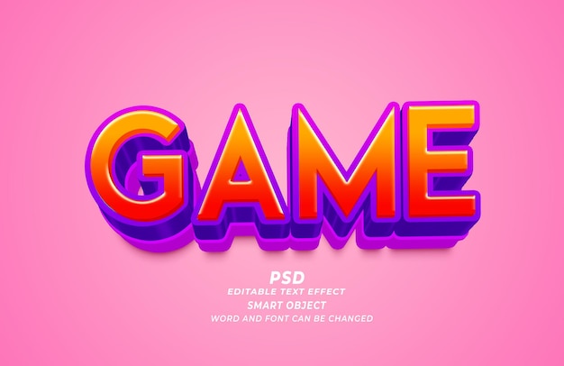 3D Game Text Effect with Neon Colors