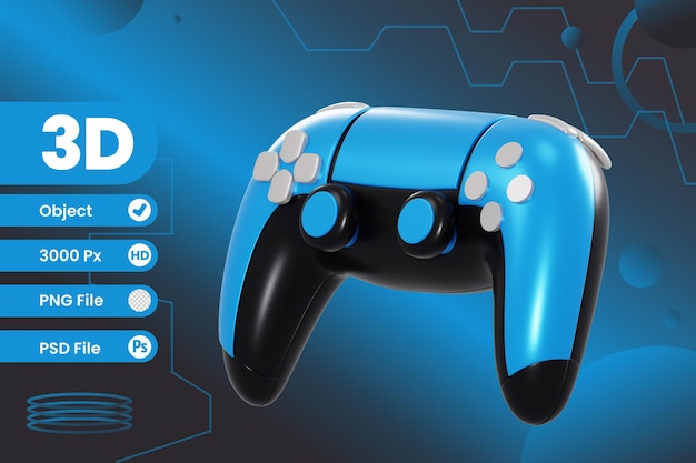 3D-Gamecontroller-Objekt mit transparentem Hintergrund