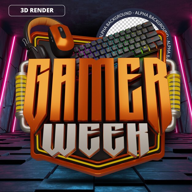 3d gamer semana mega venda promoção bandeira dianteira laranja